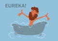 Eureka archimedes greek bathroom water physics cartoon