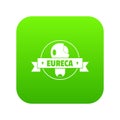 Eureka idea icon green vector