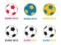 Euro 2012 vector soccer championship balls Royalty Free Stock Photo