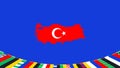 Turkiye Flag Map European Nations 2024 Teams Countries European Royalty Free Stock Photo
