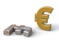 The euro appears on the lyre Royalty Free Stock Photo