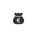 Euro bag icon in simple design. Vector illustration Royalty Free Stock Photo