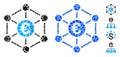 Euro Bank Network Composition Icon of Round Dots