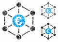 Euro bank network Mosaic Icon of Humpy Elements