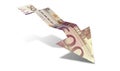 Euro Bank Note Downward Trend Arrow