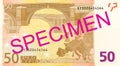 50 euro bank note full frame reverse Royalty Free Stock Photo