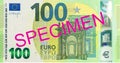 100 euro bank note second edition obverse specimen Royalty Free Stock Photo