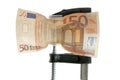 Euro bank note under pressure