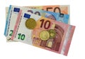 Euro Bank Notes And Coins. Isolated With PNG File Attached