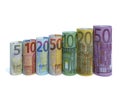 Euro bank notes series Royalty Free Stock Photo