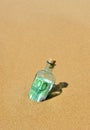 100 euro banknote in a bottle found on the shore of the beach Royalty Free Stock Photo