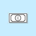 Euro banknote sticker icon. Simple thin line, outline vector of web icons for ui and ux, website or mobile application Royalty Free Stock Photo