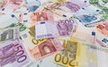 Euro banknotes background . Royalty Free Stock Photo