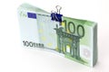 Euro banknotes with binder clip Royalty Free Stock Photo