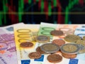 Euro banknotes and coins Royalty Free Stock Photo