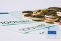 Euro banknotes and coins Royalty Free Stock Photo