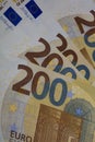 200 euro banknotes european bill cash money isolated on black background two hundred euro close up modern high quality instant