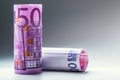 Euro banknotes. Five hundred euro banknotes.Toned Photo Royalty Free Stock Photo