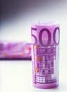 Euro banknotes. Five hundred euro banknotes.Toned Photo Royalty Free Stock Photo