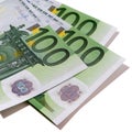 Euro 100 banknotes hundred bills Royalty Free Stock Photo