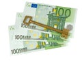 Euro banknotes and key Royalty Free Stock Photo