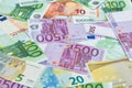 Different Euro banknotes, money background Royalty Free Stock Photo