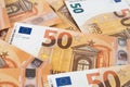 Euro banknotes money (EUR), currency of the European Union Royalty Free Stock Photo