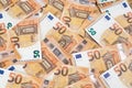 Euro banknotes money (EUR), currency of European Union. Royalty Free Stock Photo