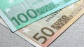 50 and 100 Euro banknotes