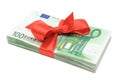 Euro Banknotes with Ribbon Royalty Free Stock Photo