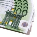 Euro 100 hundred bills banknotes stack isolated Royalty Free Stock Photo