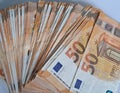 50-euro banknotes together as a means of payment in the European Union