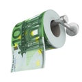 100 Euro Banknotes Toilet Paper Isolated Royalty Free Stock Photo