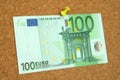 Euro bill pinned down Royalty Free Stock Photo