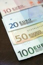 Euro bills on calendar