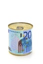 Euro bills canned 3