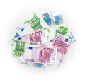 Euro bills euro banknotes money. European Union Currency Royalty Free Stock Photo