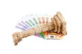 Euro bills on grichischer column Royalty Free Stock Photo