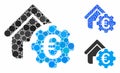 Euro building payment gear Mosaic Icon of Round Dots Royalty Free Stock Photo