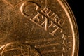 Euro Cent, Extreme macro shot Royalty Free Stock Photo