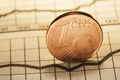 1 euro cent on newspaper Royalty Free Stock Photo