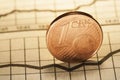 1 euro cent on newspaper Royalty Free Stock Photo