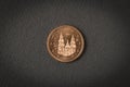 5 euro cents coin on black background. Close up Royalty Free Stock Photo