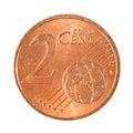 2 Euro Cents Coin Royalty Free Stock Photo