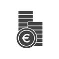 Euro cents icon single coin, vector penny design element isolate