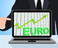 Euro Chart Graph Displays Increasing European Economy Royalty Free Stock Photo