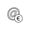 At, euro, circle icon. Element of finance illustration. Signs and symbols icon can be used for web, logo, mobile app, UI, UX