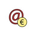 at, euro, circle icon. Element of finance illustration. Signs and symbols icon can be used for web, logo, mobile app, UI, UX