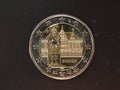 Euro coin with Bremen townhall on it Royalty Free Stock Photo