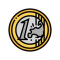 euro coin color icon vector illustration Royalty Free Stock Photo